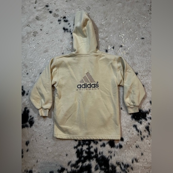 Adidas Equipment Kid's Youth Vintage Yellow Full Zip Hooded Jacket Size 7-8 Year - Picture 6 of 7